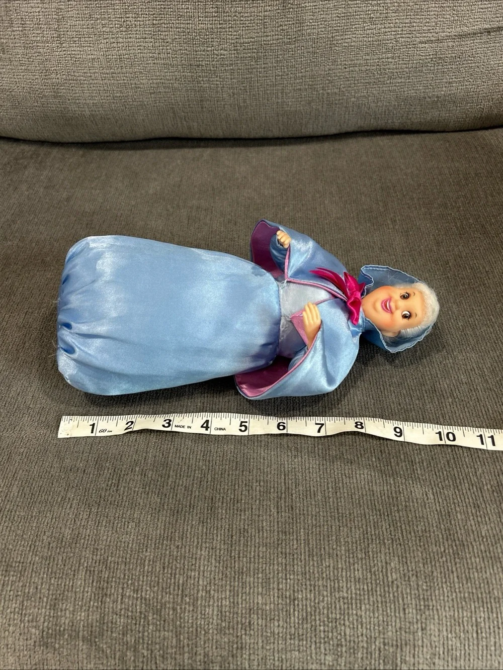 Disney Store Classic Plush Hard Faced Doll Fairy Godmother from Cinderella 10 In